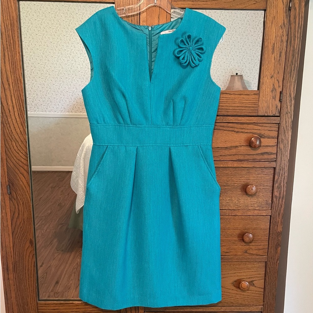 Studio One Teal Tweed Size 10 Dress